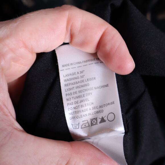 MOLLY BRACKEN Black Leopard Print Mini Dress Metallic Rose Gold Lined Women's S - Picture 11 of 11